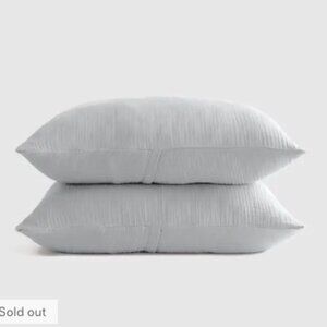 Quince Organic Airy Gauze Stadard Pillow Sham Set Mist NWOT #S26